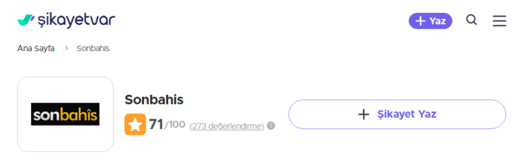 sonbahis şikayet